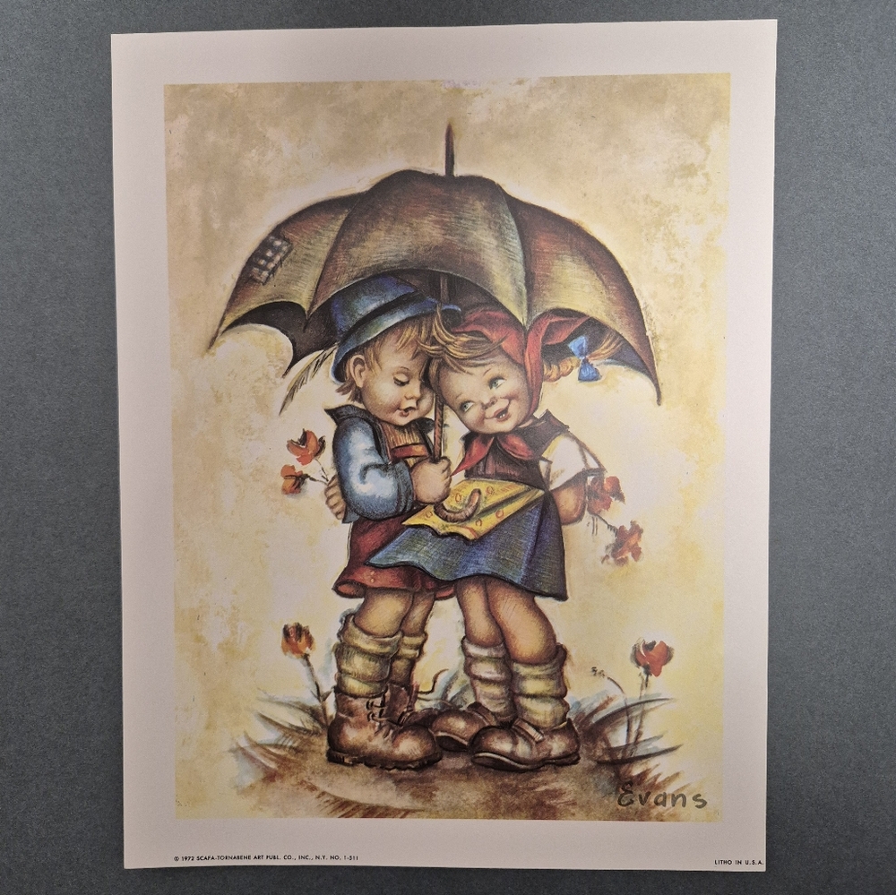 Vintage Hummel Lithograph Evans 1970s